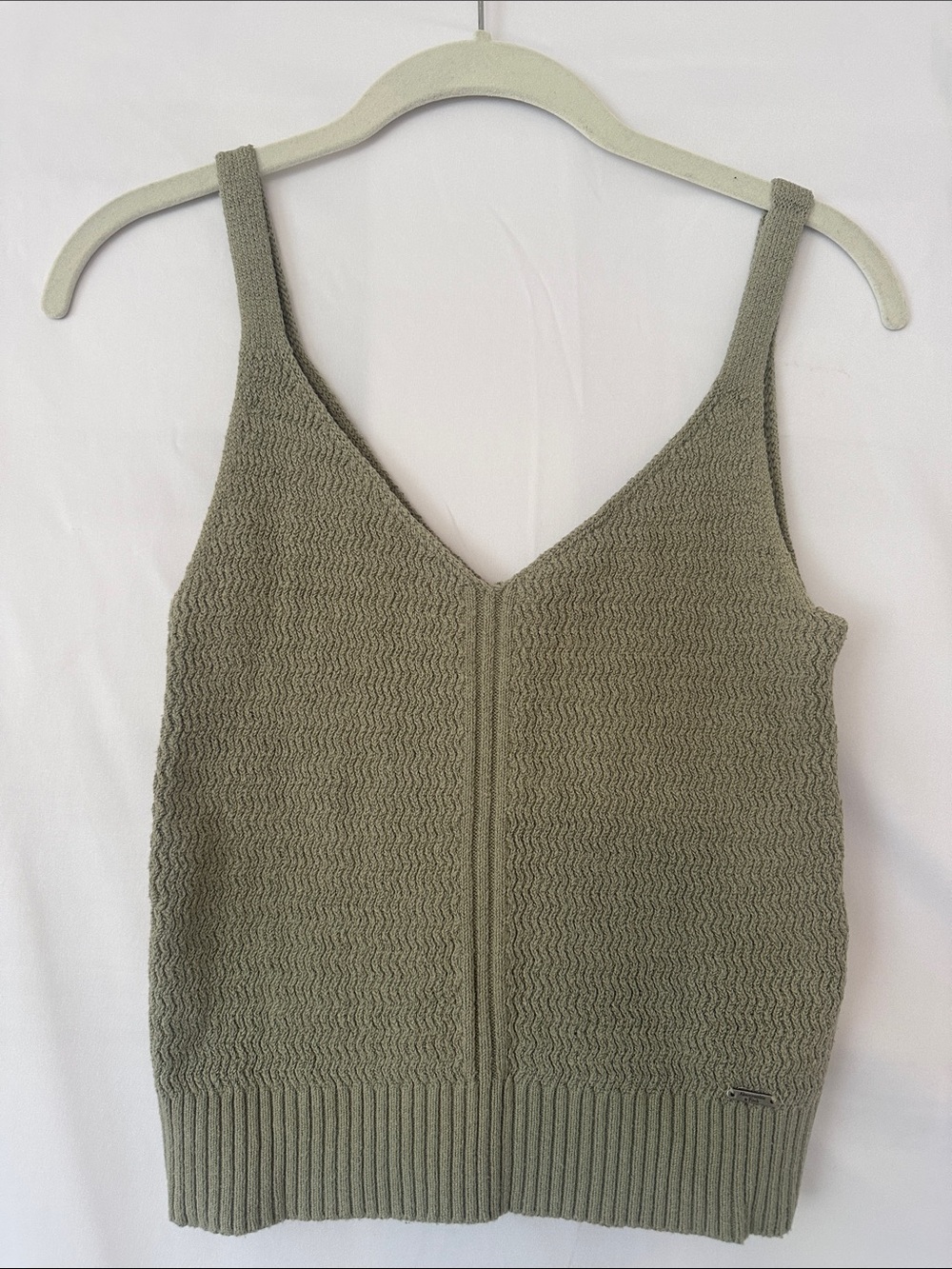 Abercrombie & Fitch Olive Knit V-Neck Tank